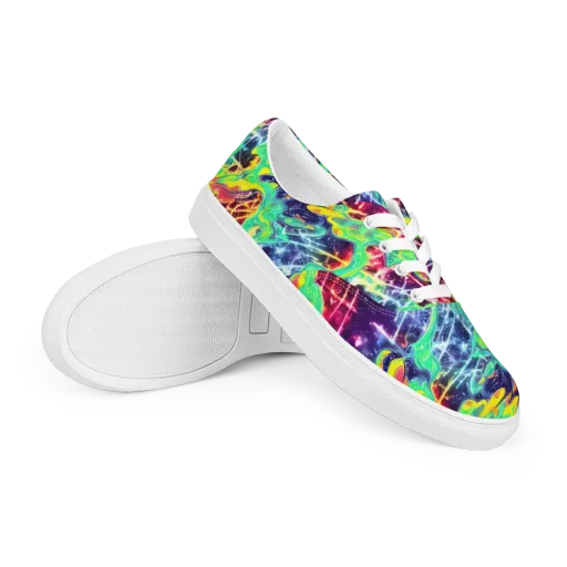 Stellar Vortex on a Men's Lace-Up Canvas Shoes