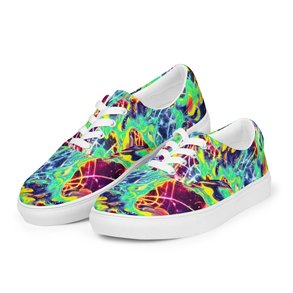 Stellar Vortex on Men's Lace-Up Canvas Shoes — Left Front