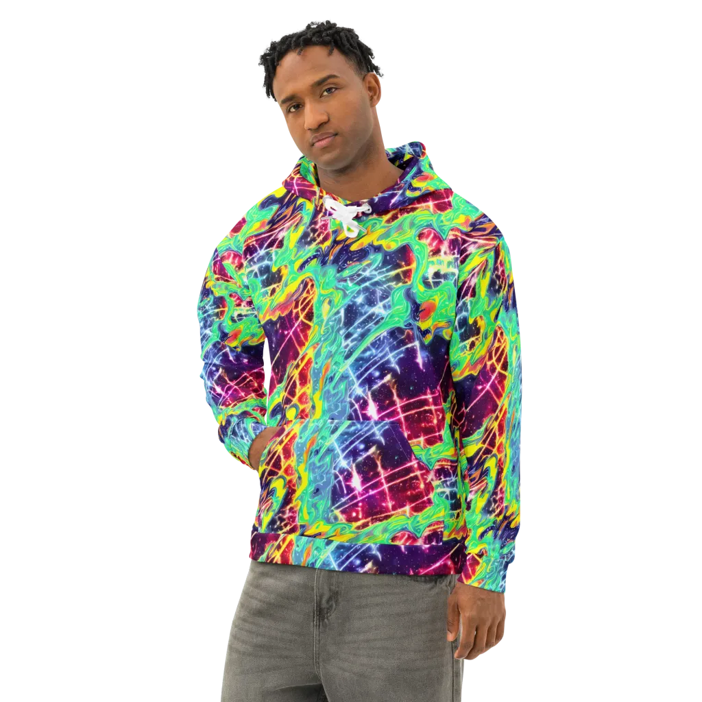 Stellar Vortex on Cotton Hoodie — Left Front