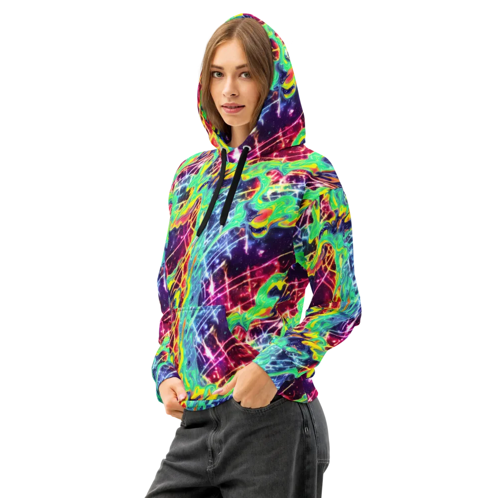 Stellar Vortex on Cotton Hoodie — Left Front