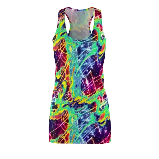 Stellar Vortex on a Racerback Dress