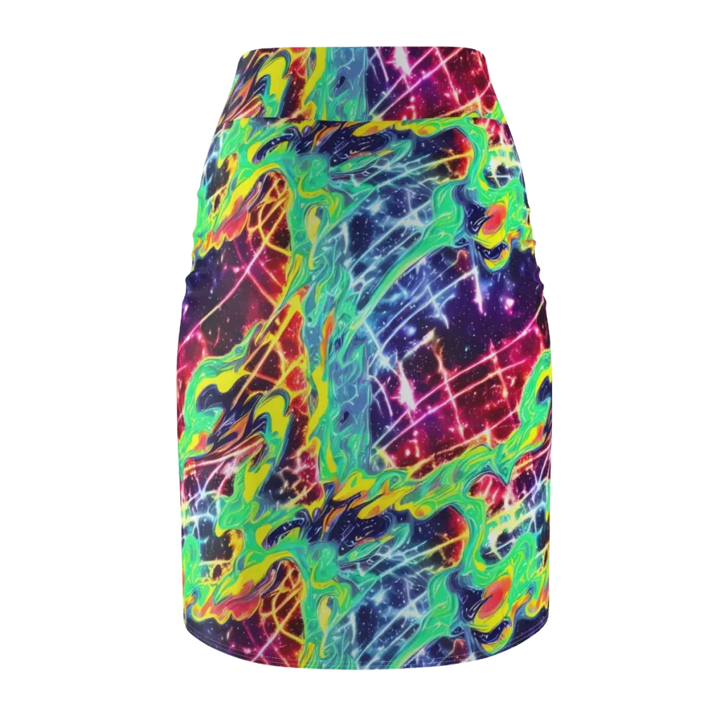 Stellar Vortex on Pencil Skirt — Back