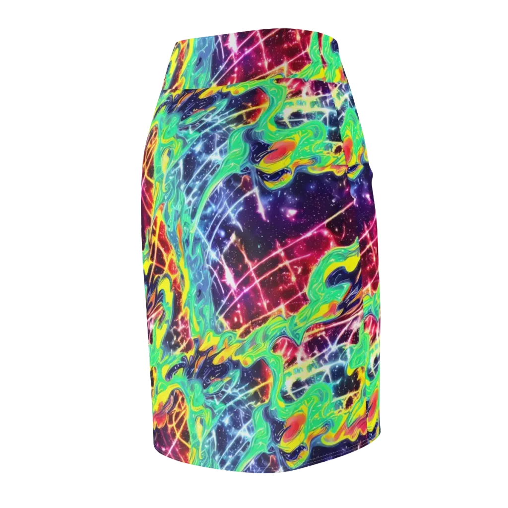 Stellar Vortex on Pencil Skirt — Back Side