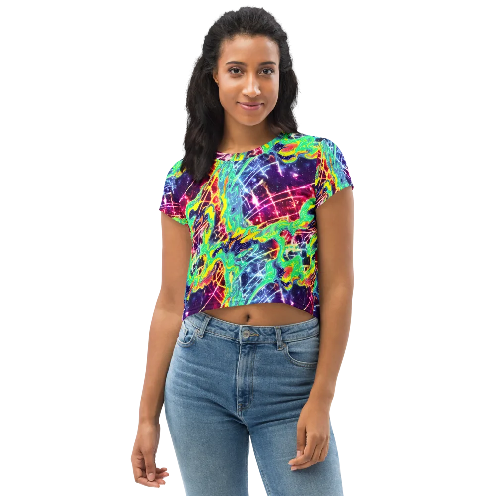 Stellar Vortex on Crop Tee — Front