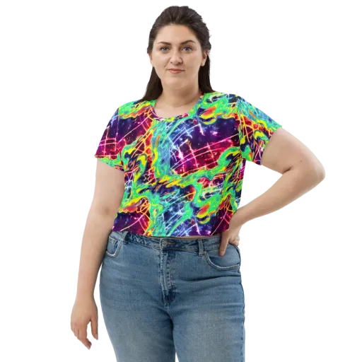 Stellar Vortex on a Crop Tee
