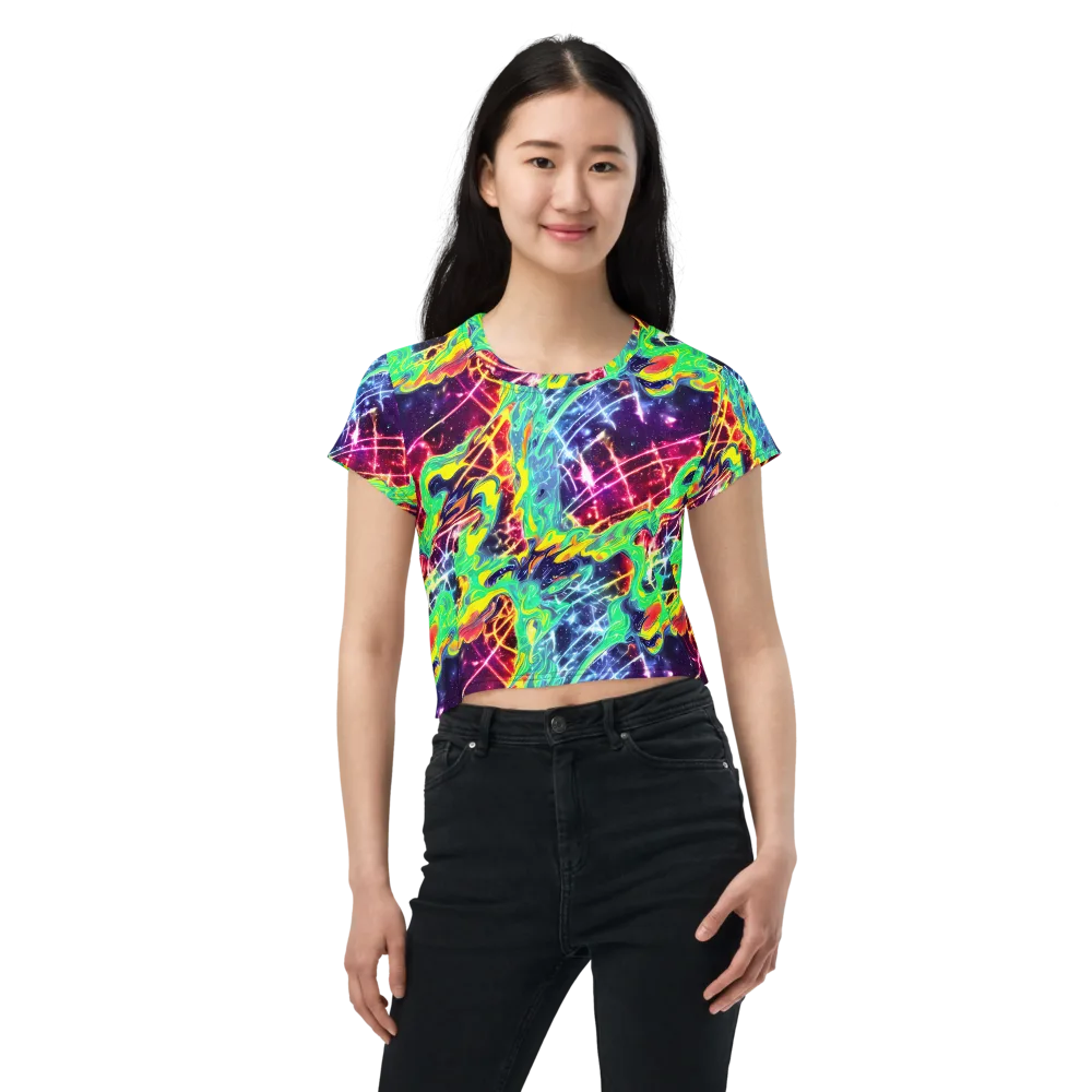 Stellar Vortex on Crop Tee — Front