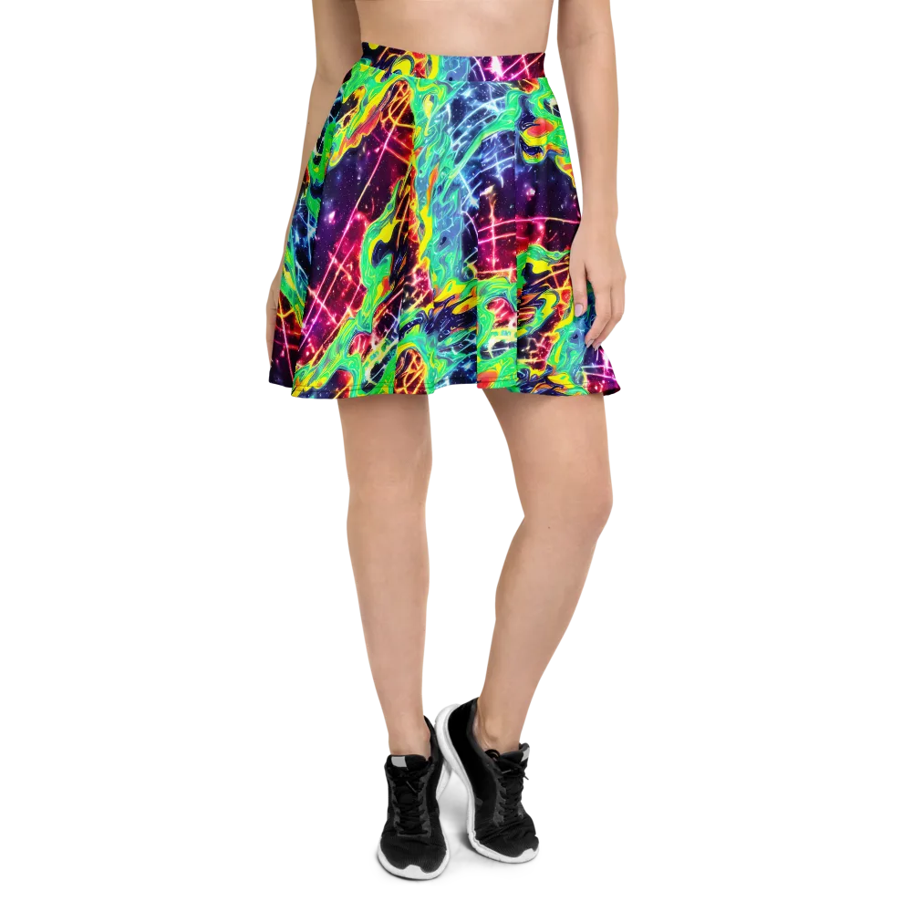 Stellar Vortex on Skater Skirt — Front