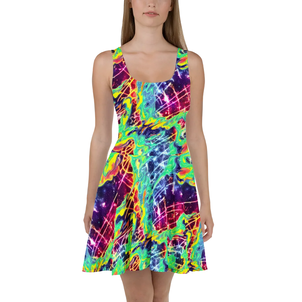 Stellar Vortex on Skater Dress — Front