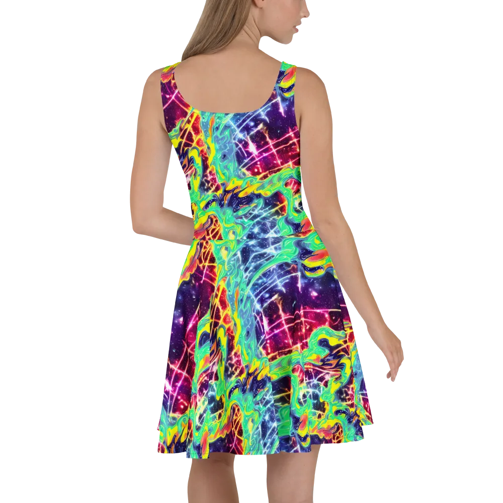 Stellar Vortex on Skater Dress — Back