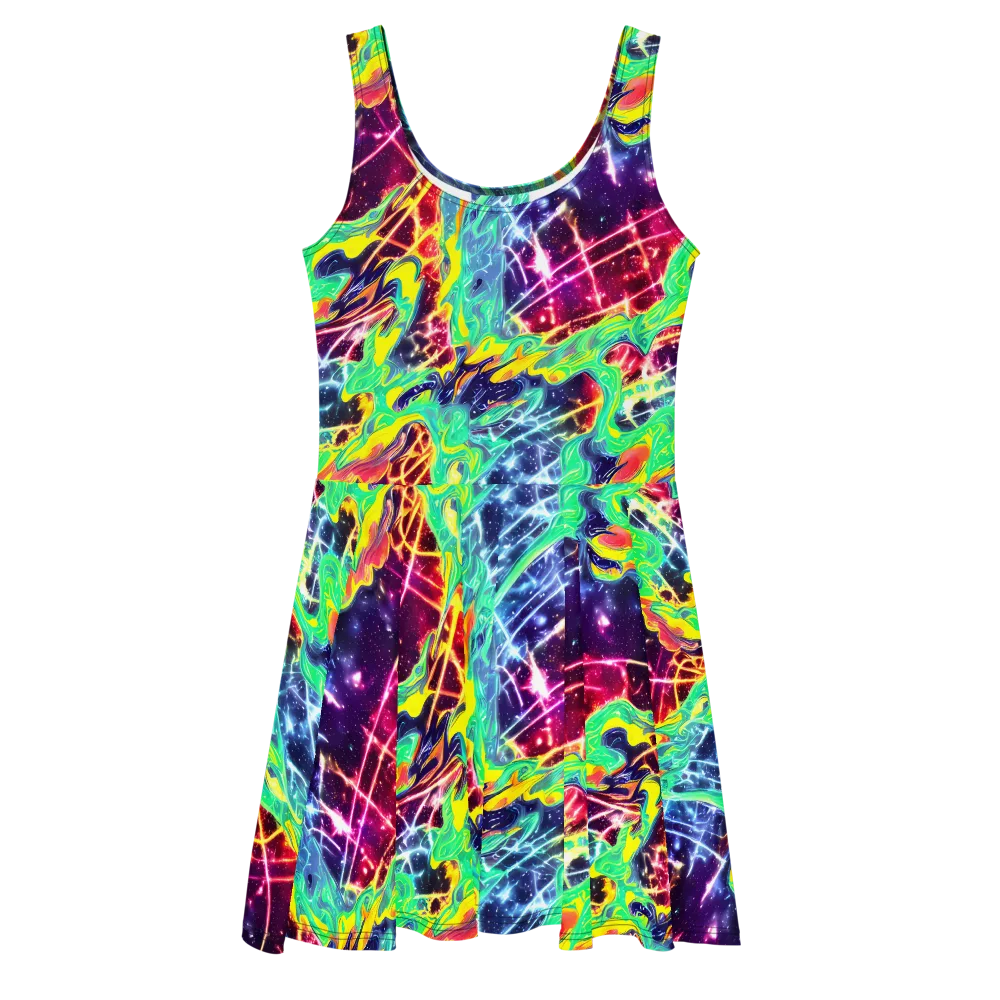 Stellar Vortex on Skater Dress — Front