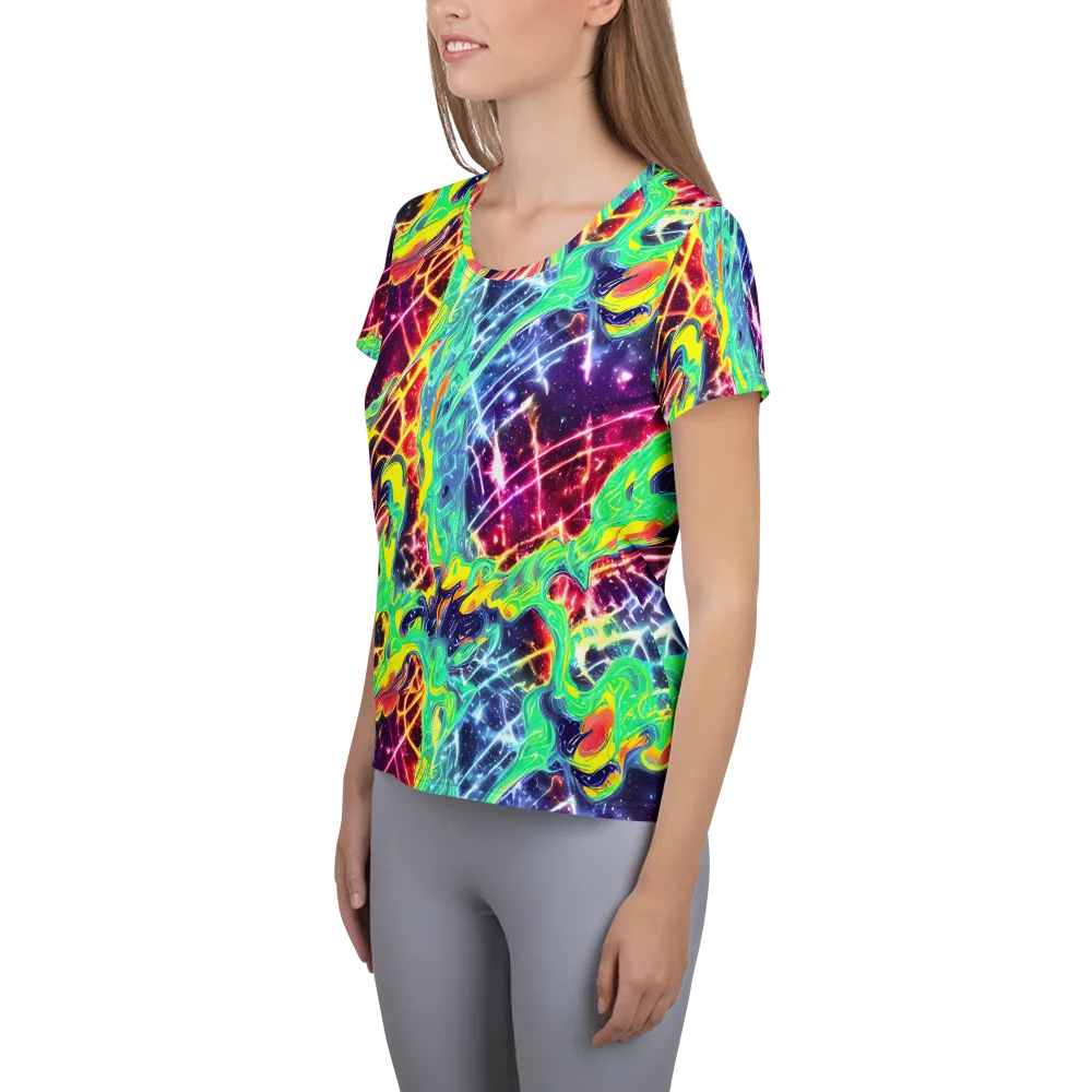 Stellar Vortex on Women's Athletic T-Shirt — Left