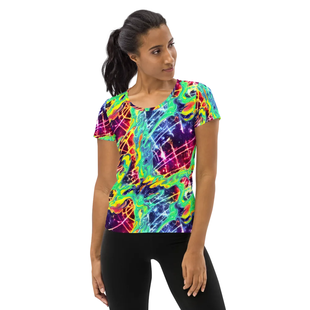 Stellar Vortex on Women's Athletic T-Shirt — Front