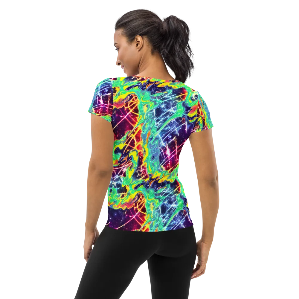 Stellar Vortex on Women's Athletic T-Shirt — Back