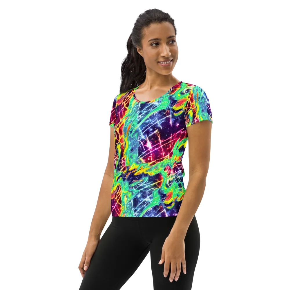 Stellar Vortex on Women's Athletic T-Shirt — Left