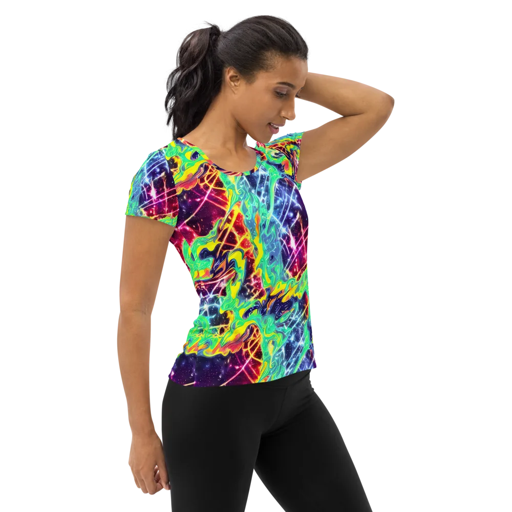 Stellar Vortex on Women's Athletic T-Shirt — Right