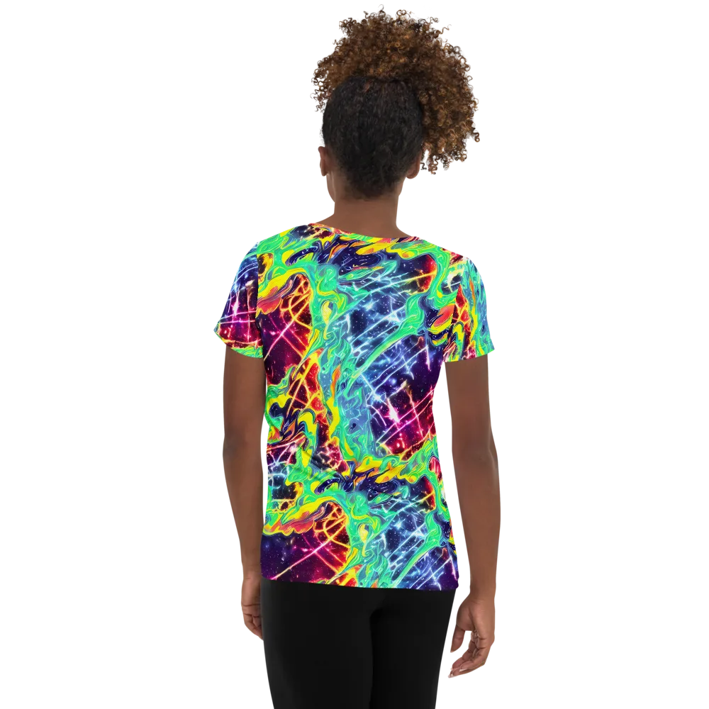 Stellar Vortex on Women's Athletic T-Shirt — Back