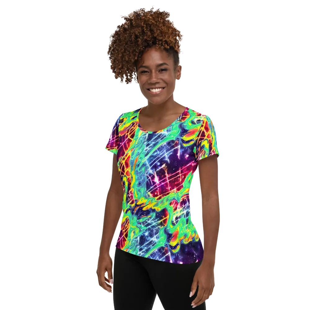 Stellar Vortex on Women's Athletic T-Shirt — Left