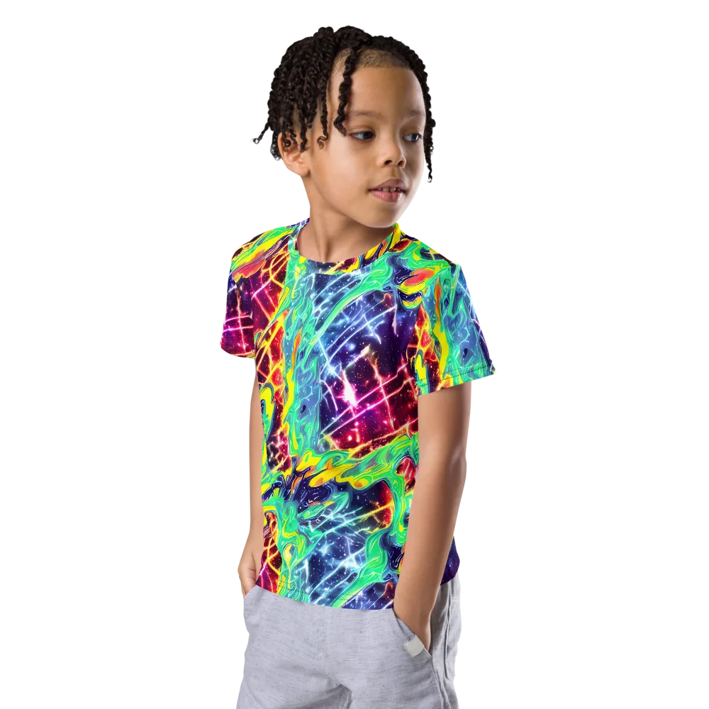 Stellar Vortex on Kids Crew Neck T-Shirt — Left Front