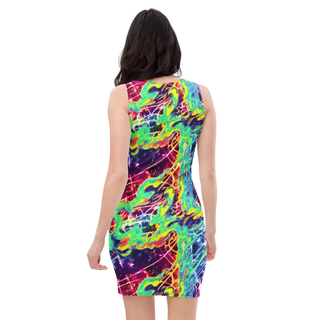 Stellar Vortex on Bodycon Dress — Back