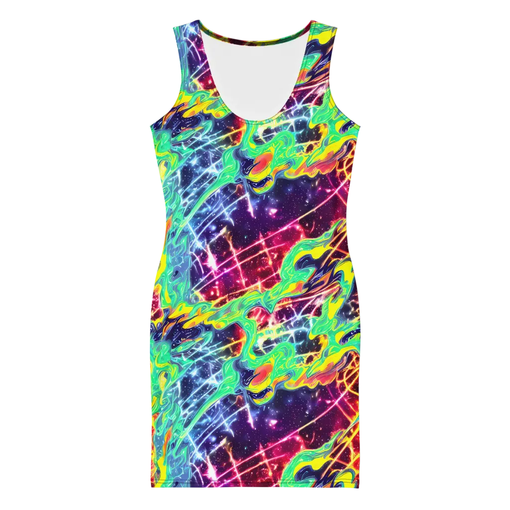 Stellar Vortex on Bodycon Dress — Front