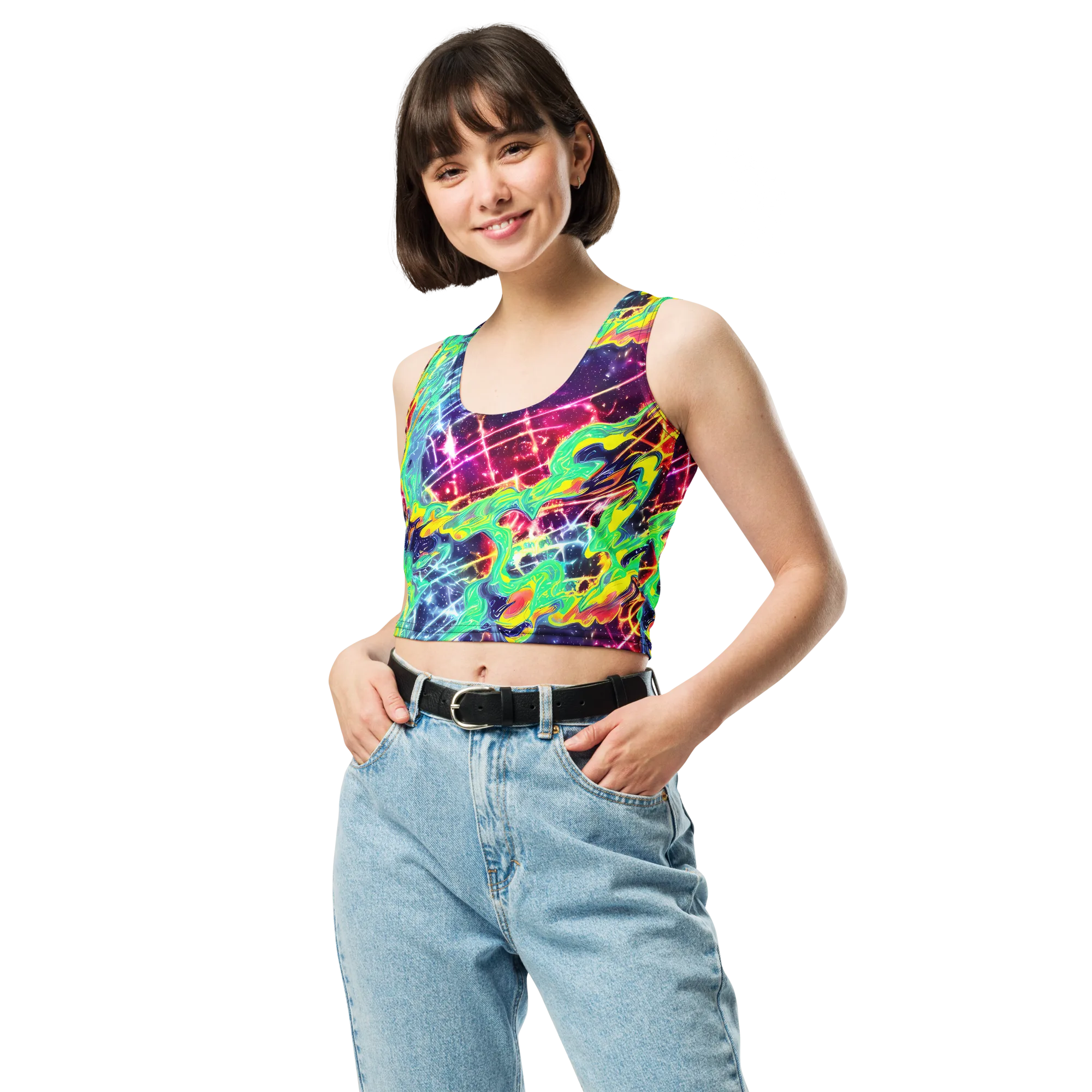 Stellar Vortex on Crop Top — Front