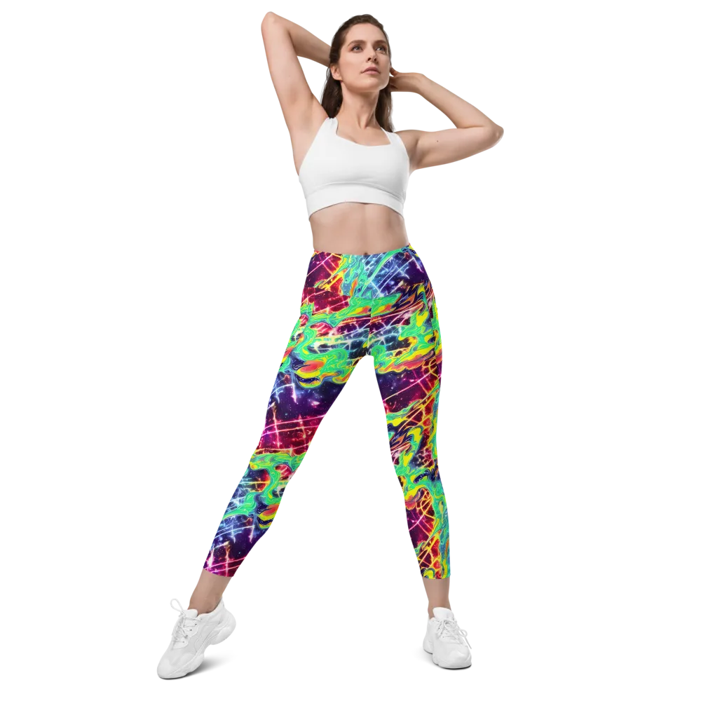 Stellar Vortex on Leggings with Pockets — Front