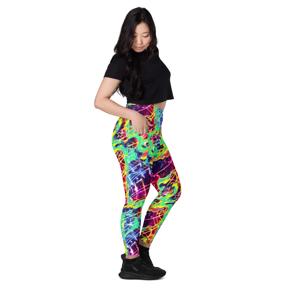 Stellar Vortex on Leggings with Pockets — Right