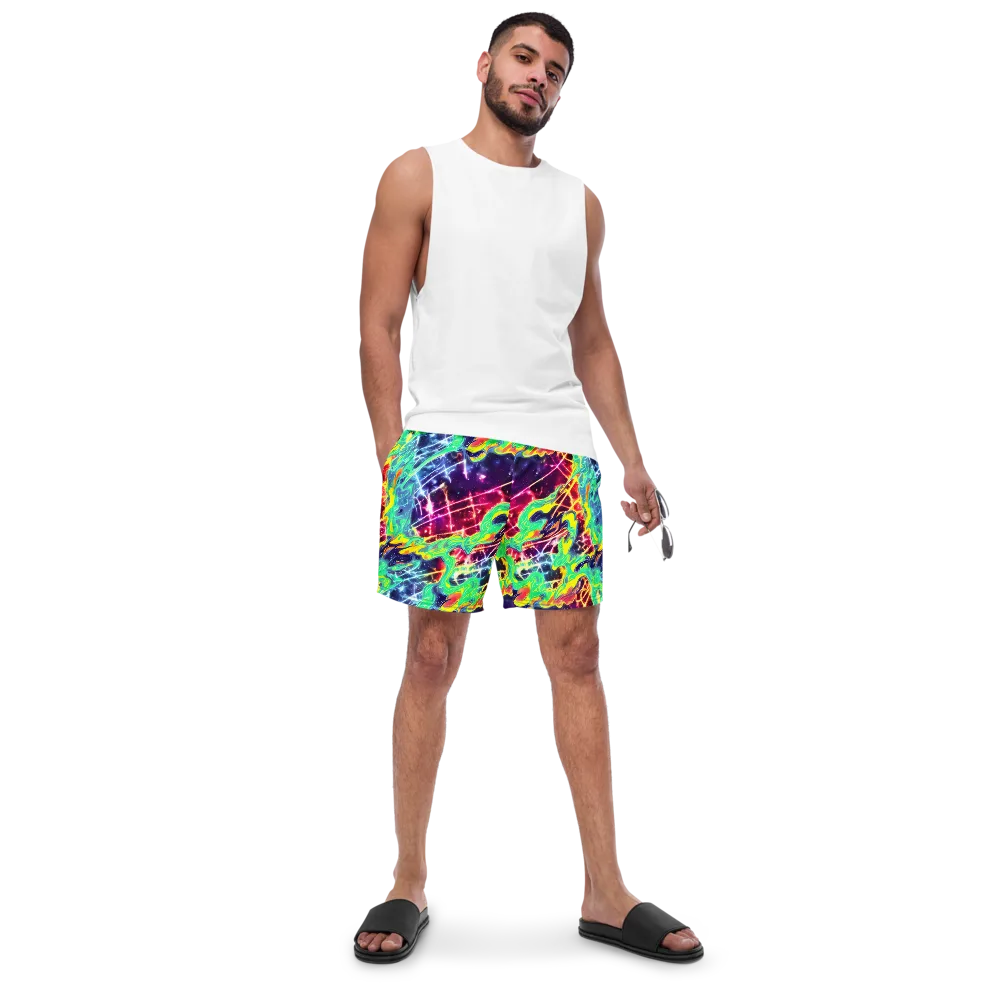 Stellar Vortex on Swim Trunks — Front