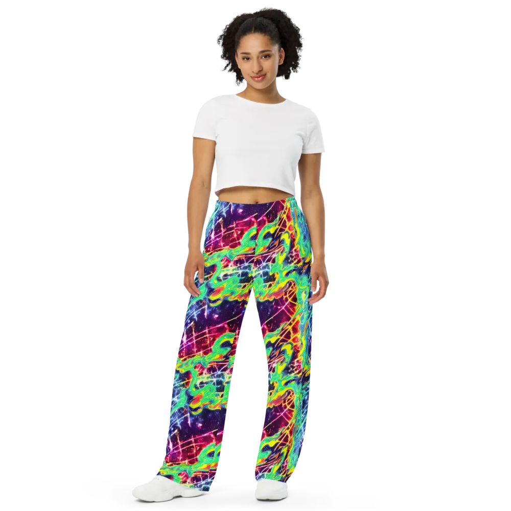 Stellar Vortex on Wide-Leg Pants — Front