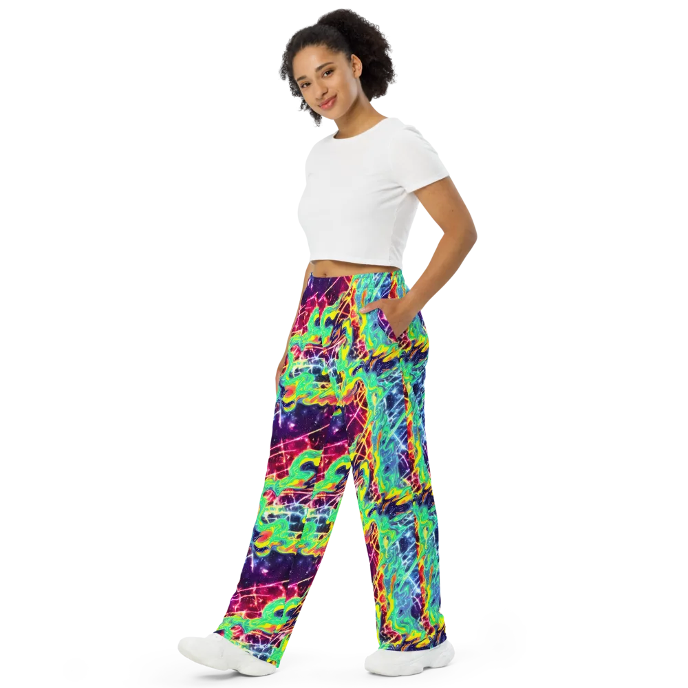 Stellar Vortex on Wide-Leg Pants — Left Front