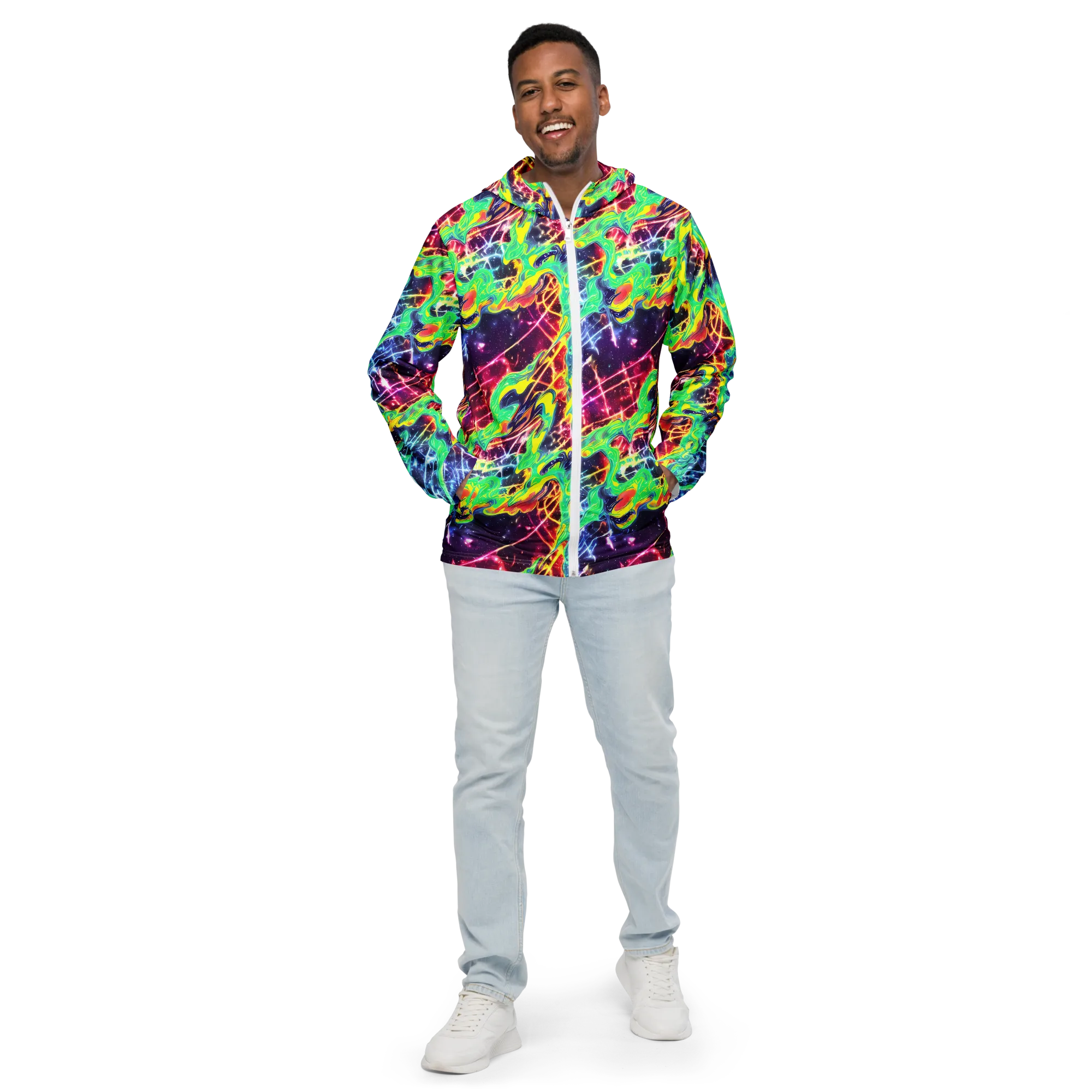 Stellar Vortex on Men's Windbreaker — Front