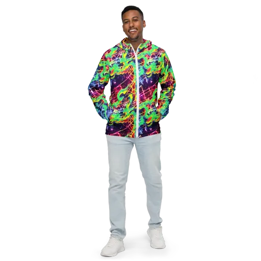 Stellar Vortex on a Men's Windbreaker
