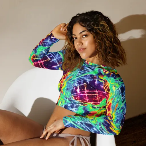 Stellar Vortex on a Long Sleeve Crop Top