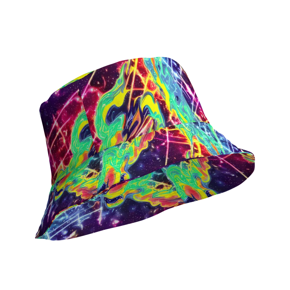Stellar Vortex on Reversible Bucket Hat — Product details Outside