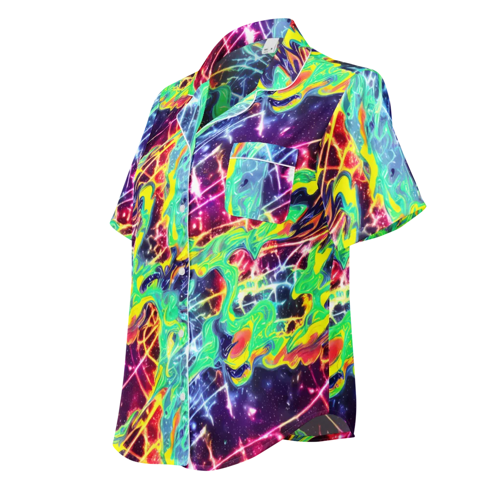 Stellar Vortex on Women's Short Sleeve Pajama Top — Left Front