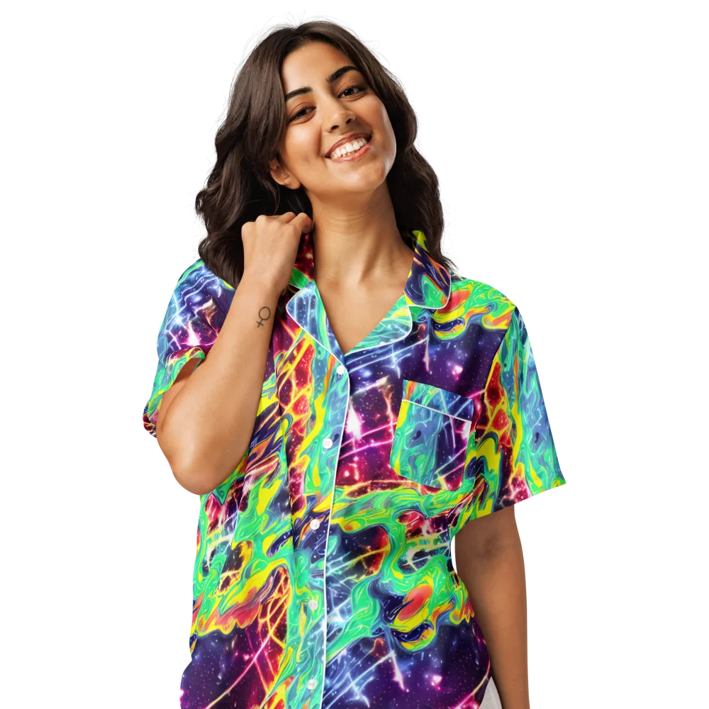 Stellar Vortex on Women's Short Sleeve Pajama Top — Front