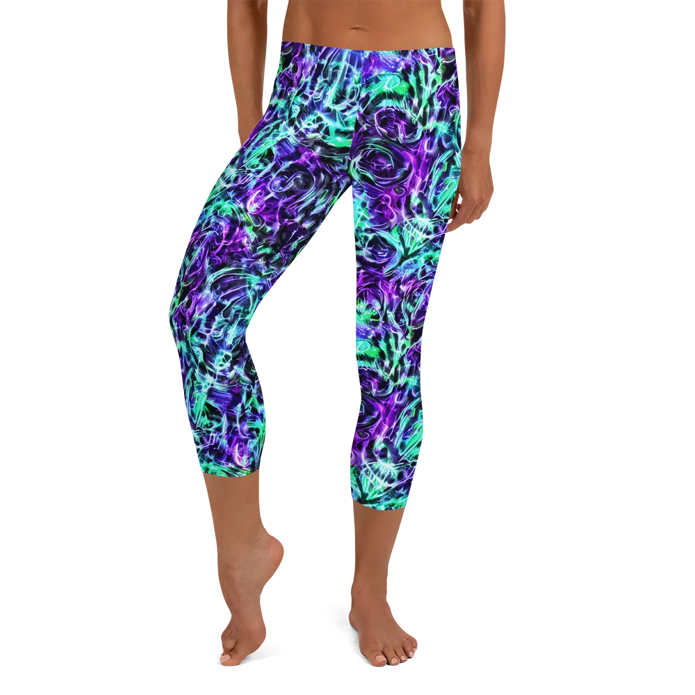 Liquid Afterglow on Capri Leggings — Front