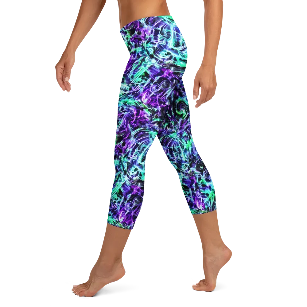Liquid Afterglow on Capri Leggings — Left