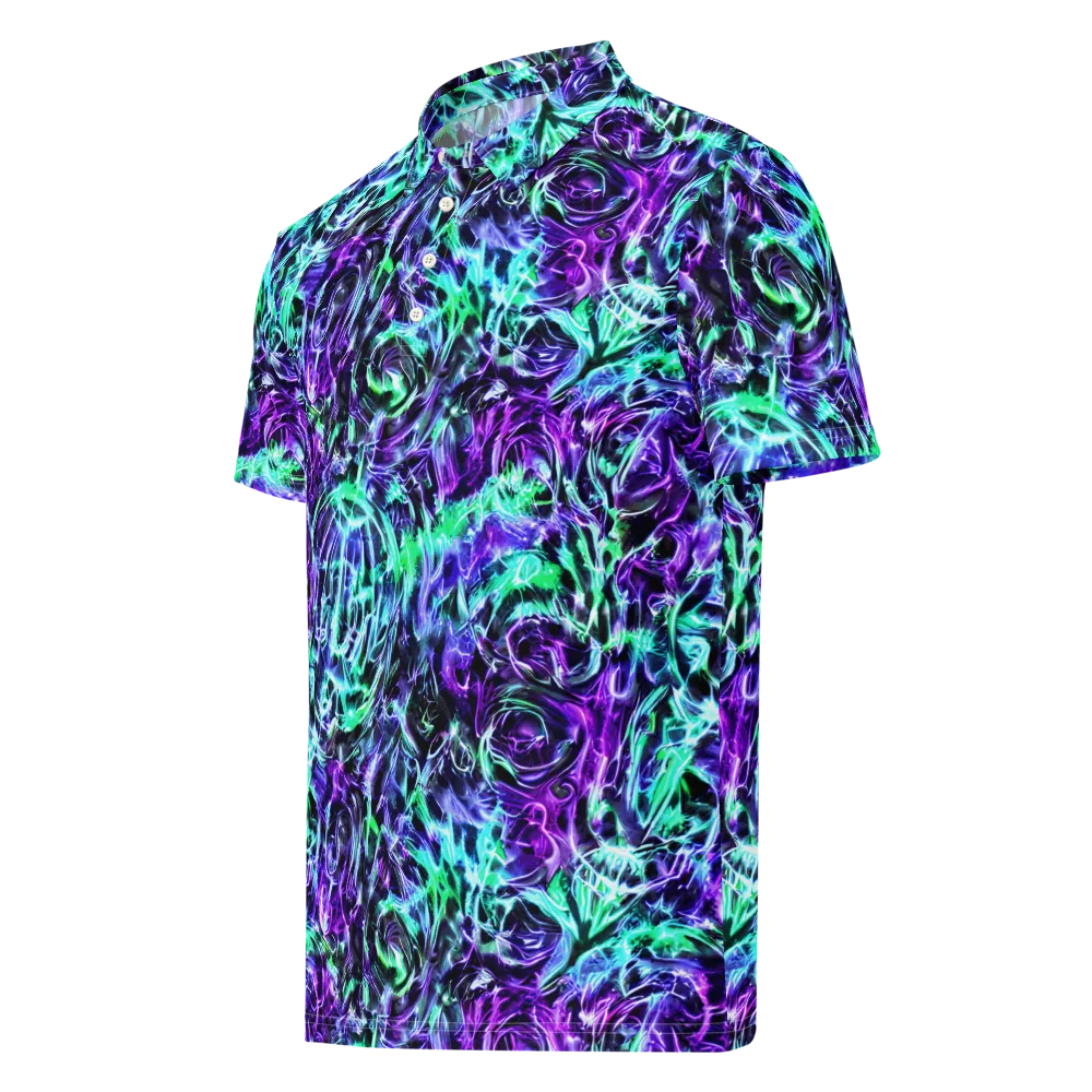 Liquid Afterglow on Men's Slim Fit Polo Shirt — Left Front