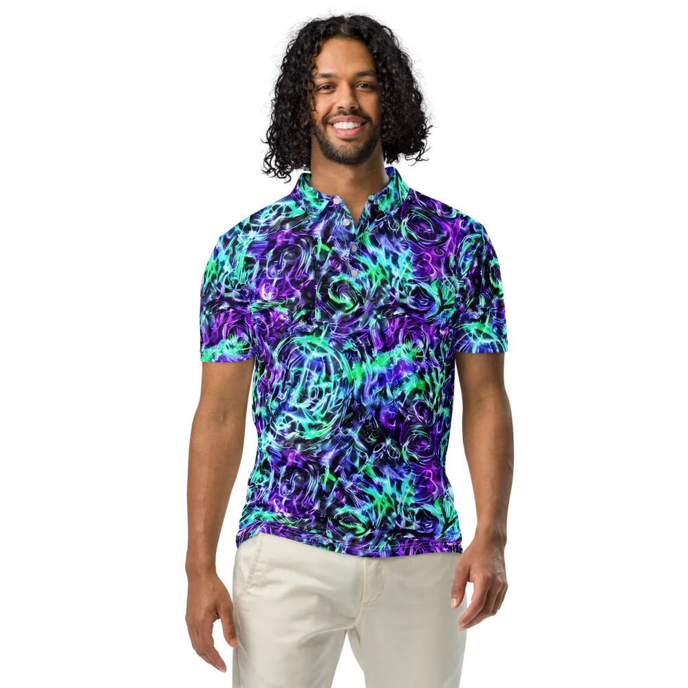 Liquid Afterglow on Men's Slim Fit Polo Shirt — Front
