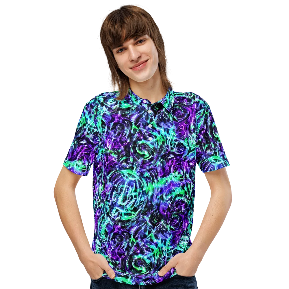 Liquid Afterglow on Men's Slim Fit Polo Shirt — Front