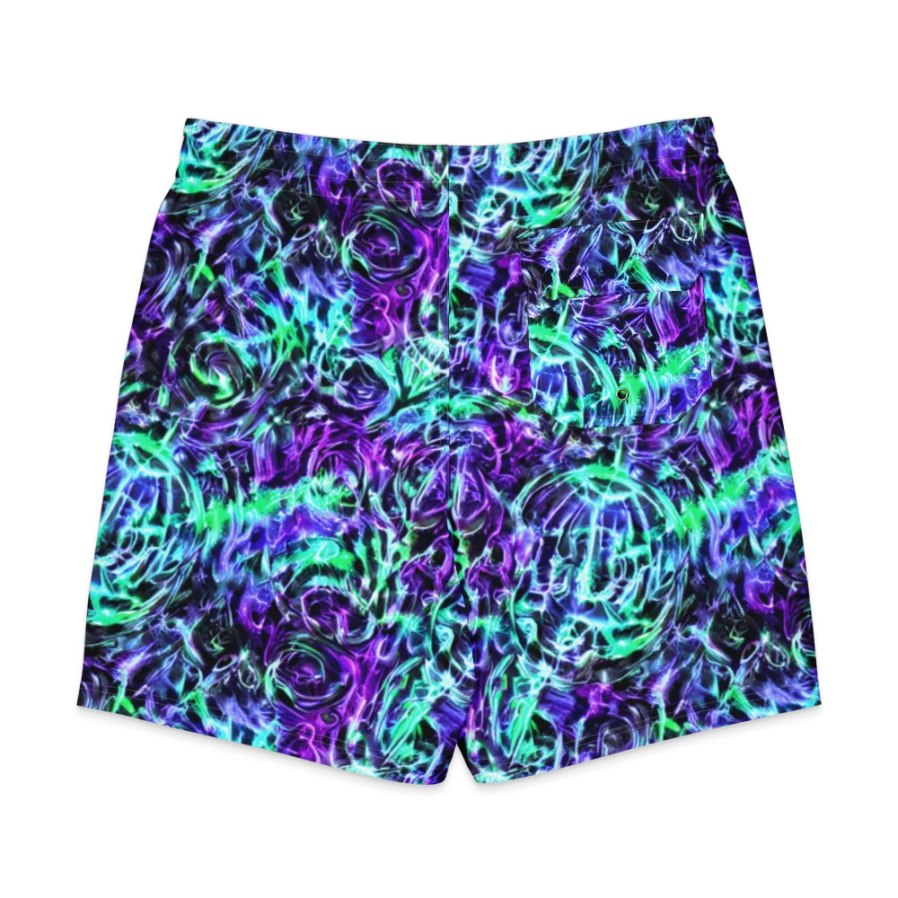 Liquid Afterglow on Men's Board Shorts — Back