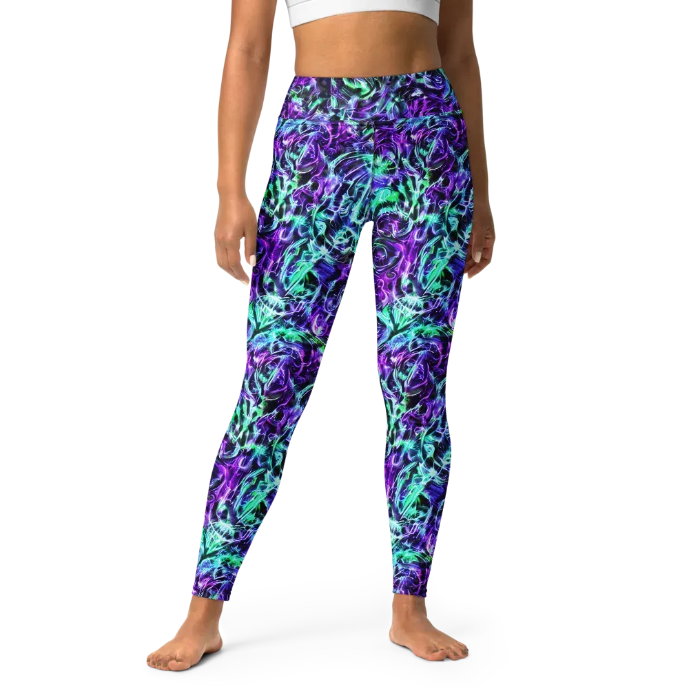Liquid Afterglow on Yoga Leggings — Front
