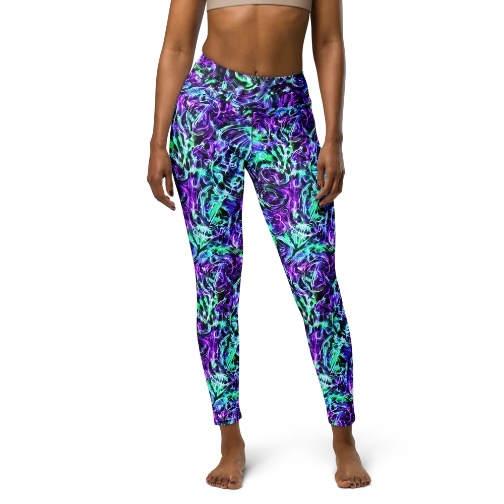 Liquid Afterglow on Yoga Leggings — Front