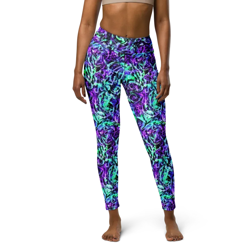 Liquid Afterglow on Yoga Leggings — Front