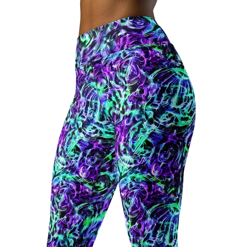 Liquid Afterglow on Yoga Leggings — Left Front