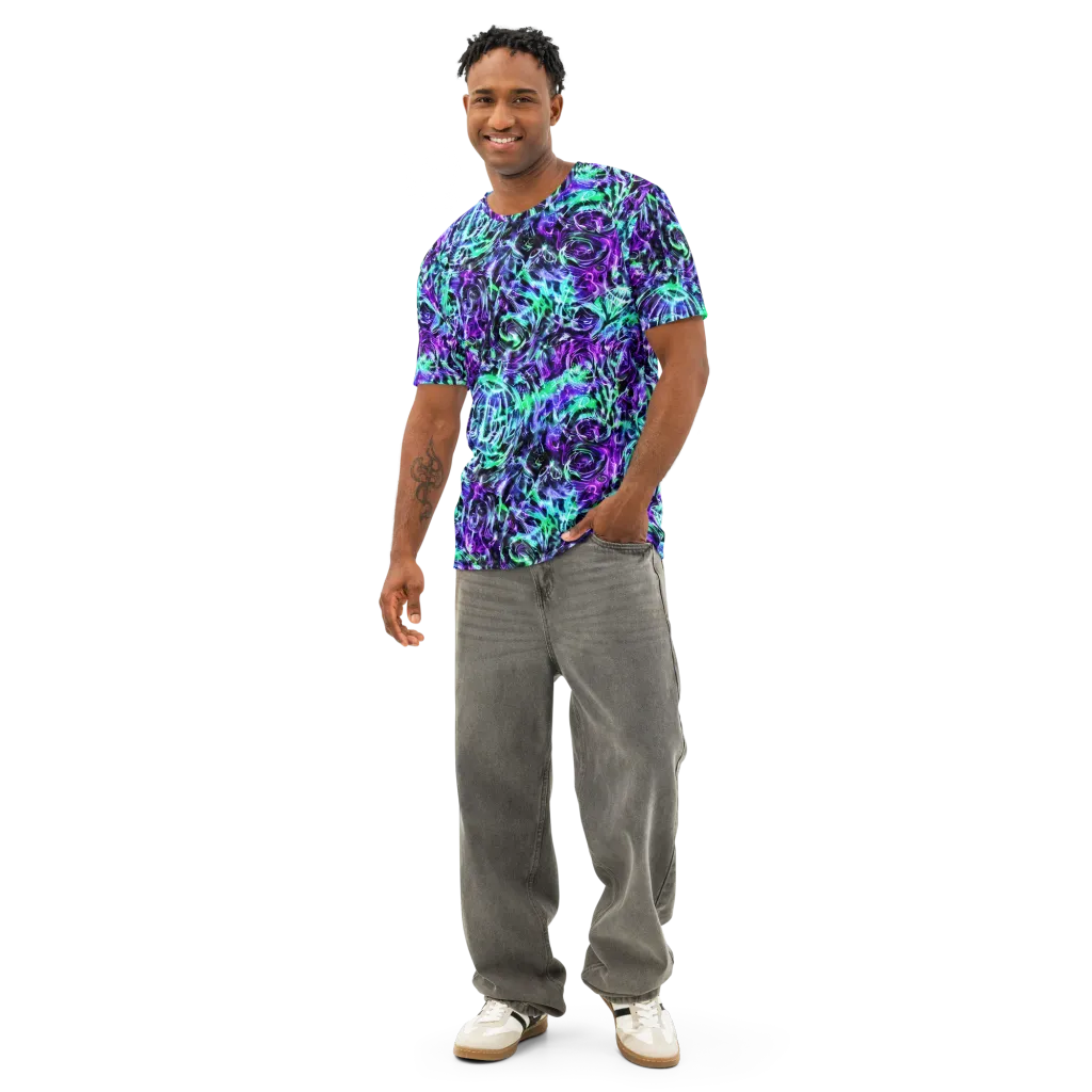 Liquid Afterglow on Men's Cotton Crew Neck T-Shirt — Front