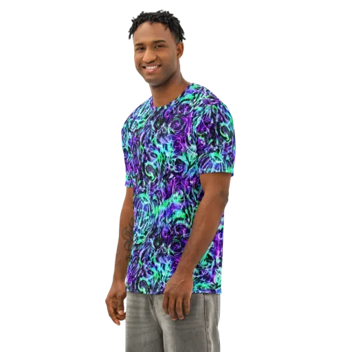 Liquid Afterglow on a Men's Cotton Crew Neck T-Shirt