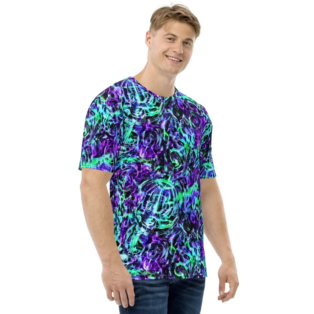 Liquid Afterglow on Men's Crew Neck T-Shirt — Right