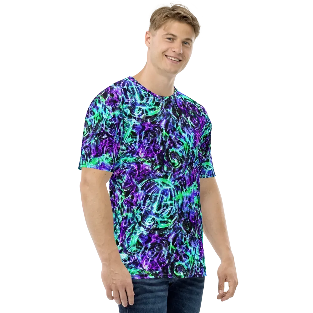 Liquid Afterglow on Men's Crew Neck T-Shirt — Right